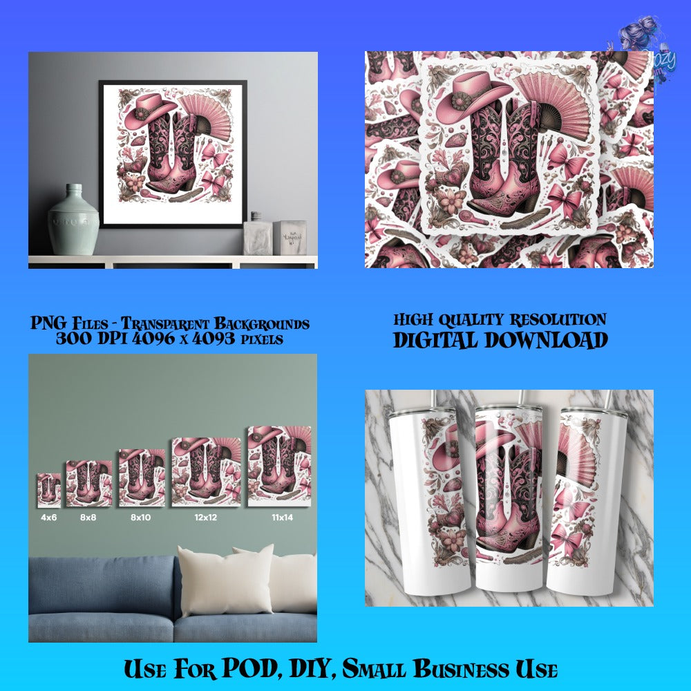 Pink Octopus Digital Art PNG Files, High Resolution Transparent Background for POD, DIY Projects, Small Business Use