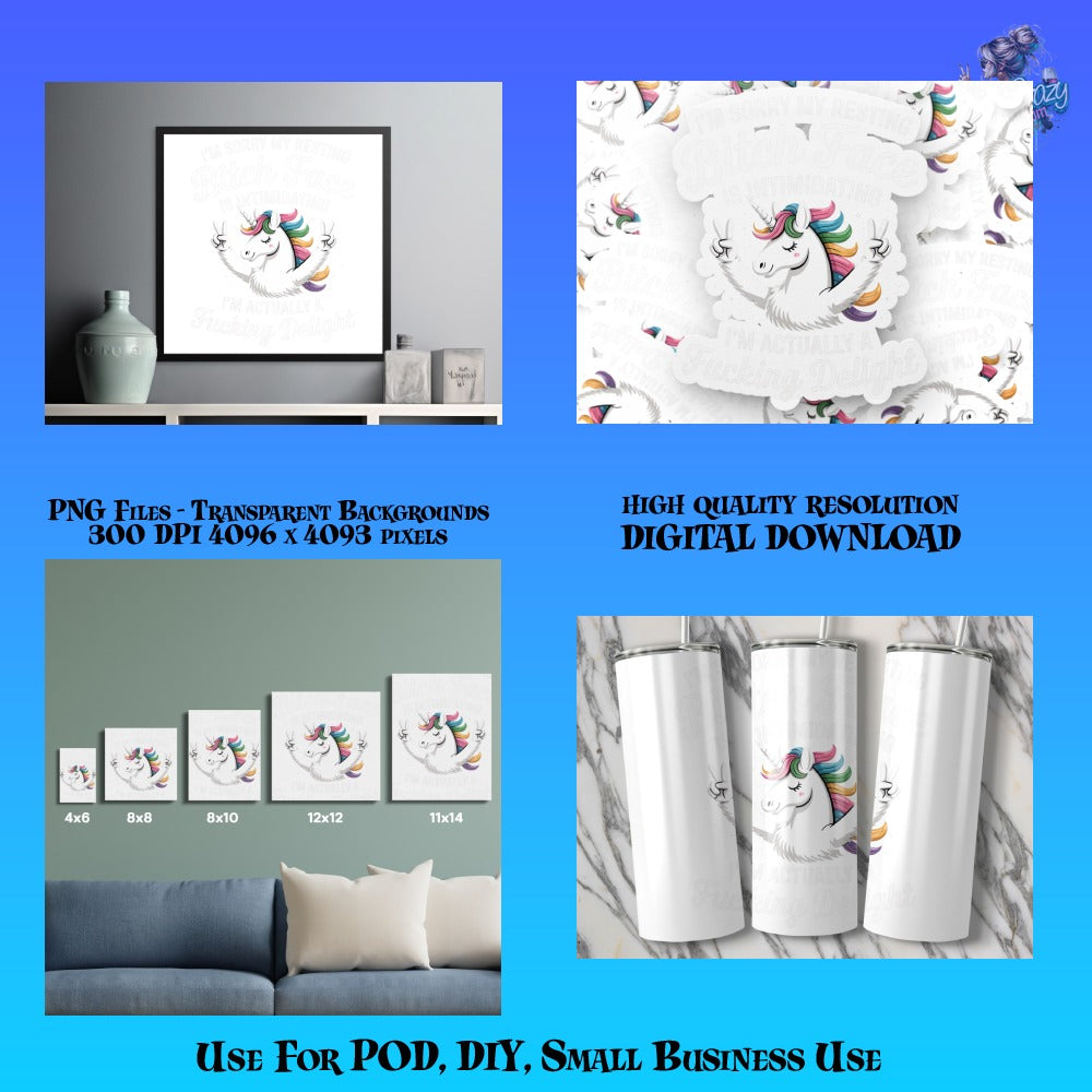 Unicorn Digital Print Bundle, High Resolution PNG Files, DIY Crafts, Small Business Use