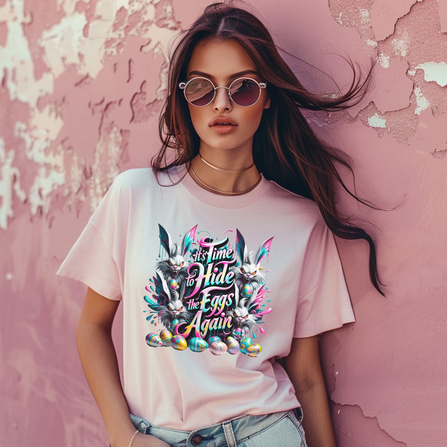 Stylish Graphic Tee with Colorful Egg Design product type