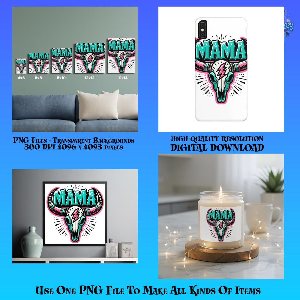 Mama Heart Tattoo Design PNG for T-Shirts, Mugs, Phone Cases Digital Download