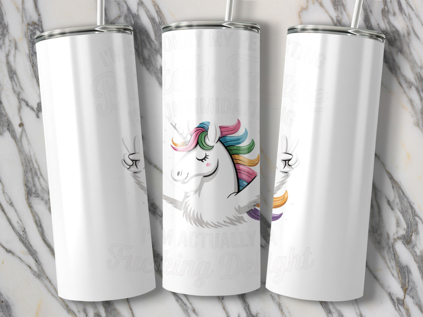 Unicorn Tumbler, Insulated Stainless Steel Cup, Rainbow Hair, Funny Quote, Gift Idea