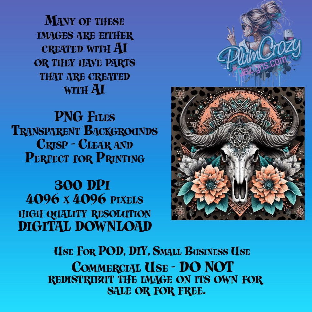 Bohemian Elephant Digital Art, High Resolution PNG, Perfect for Printing and Crafts, Commercial Use 4096x4096 Pixels