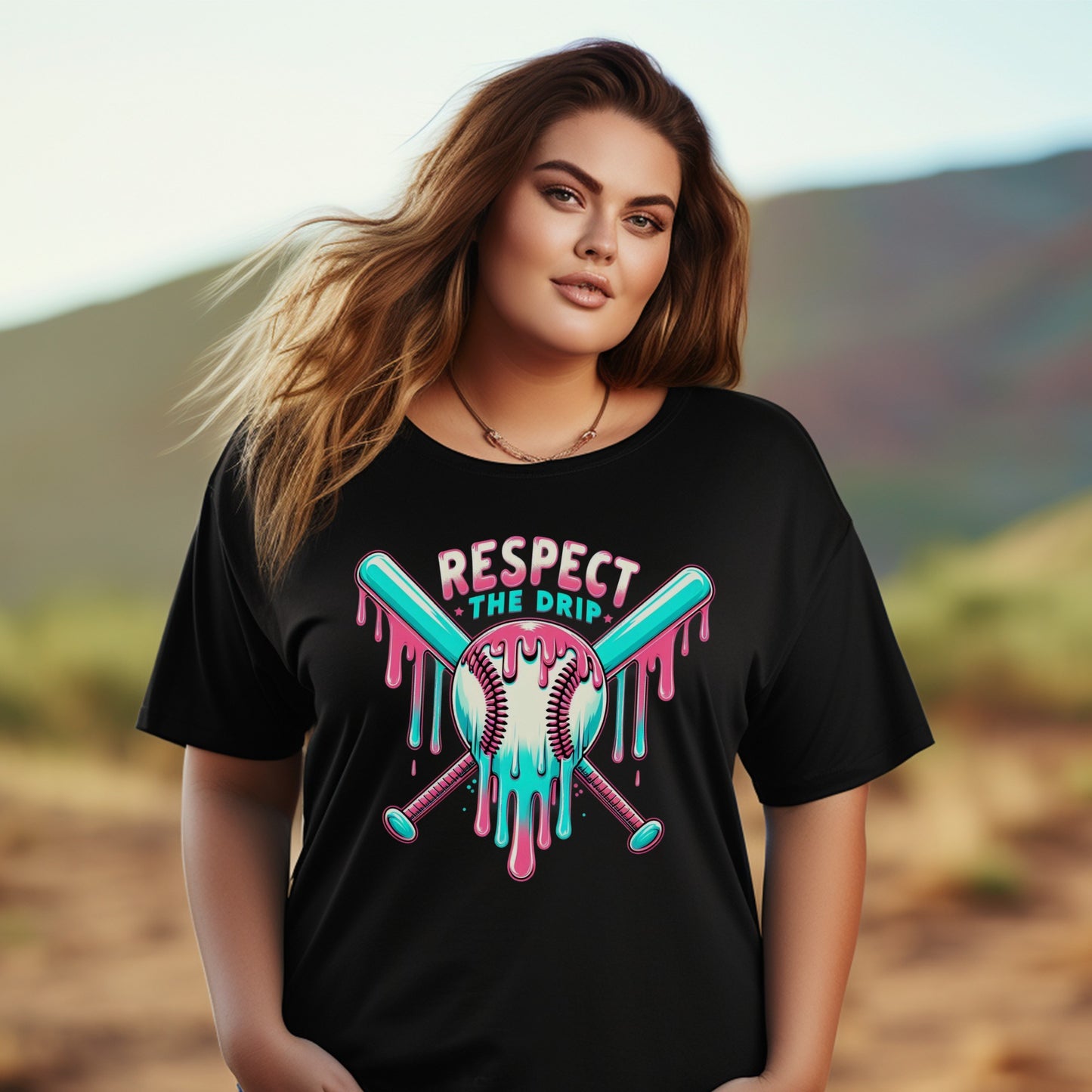Plus Size Graphic Tee, 'Respect the Drip' Bold Print, Casual Streetwear, Trendy Urban Fashion T-Shirt