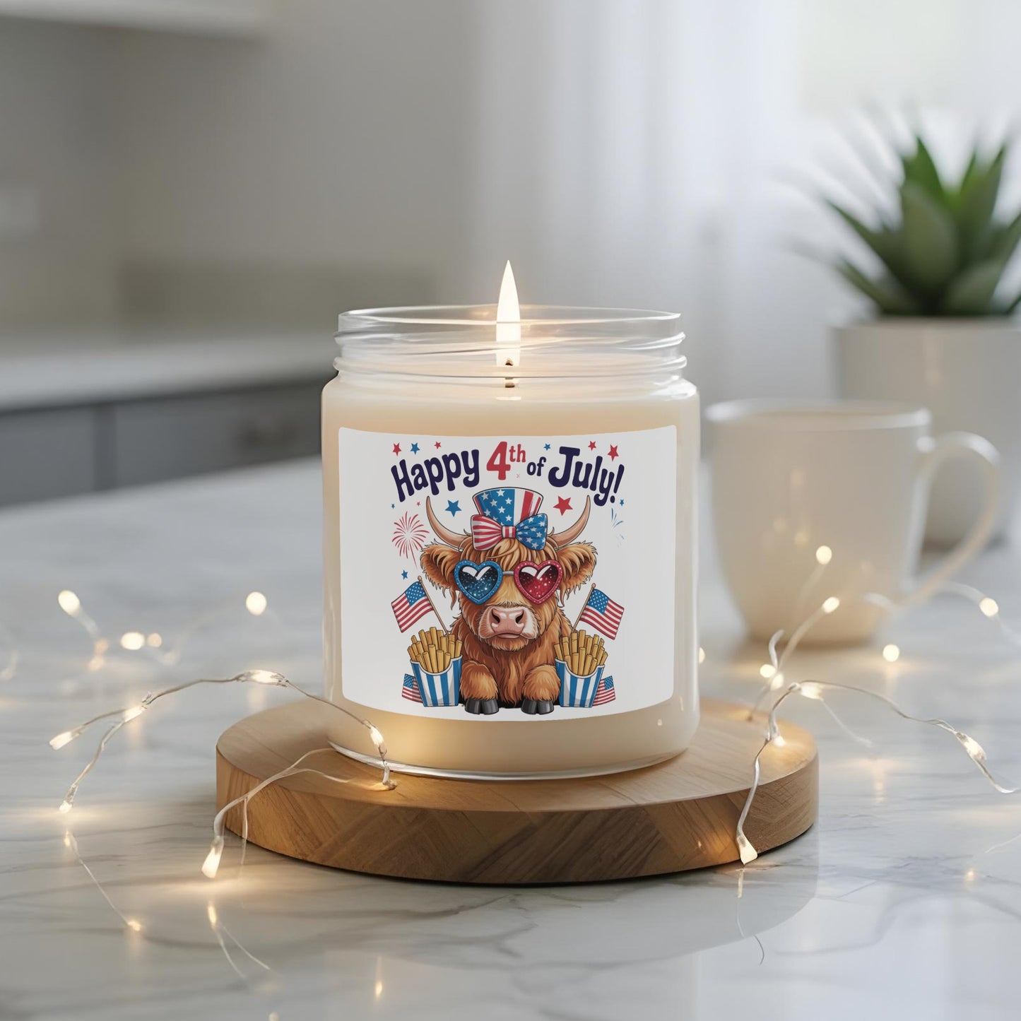4th of July Scented Candle with Patriotic Bear Design, USA Independence Day Decor, Festive Home Fragrance, Unique Holiday Gift Idea