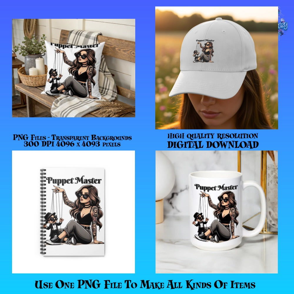 Puppet Master Graphic Design PNG for T-Shirts, Mugs, Pillows, Digital Download
