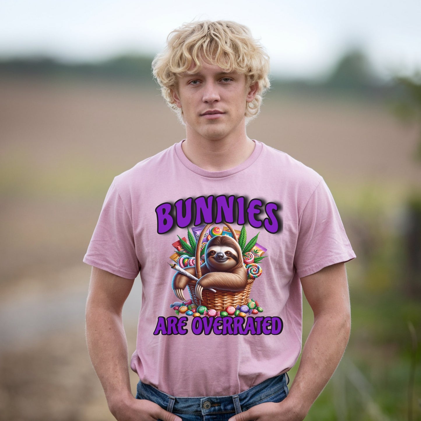 Sloth with Basket Bunnies Are Overrated T-Shirt product