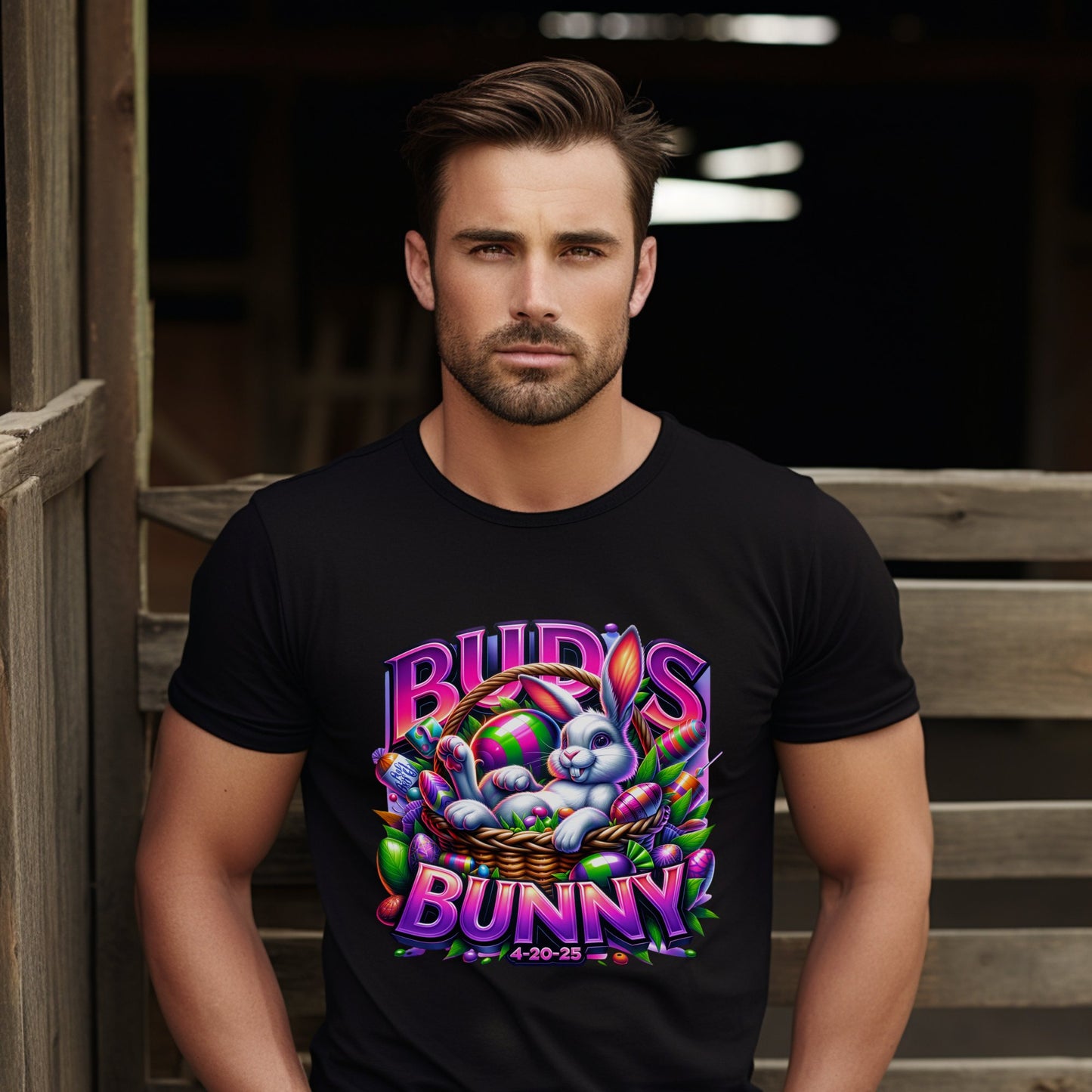 Buds Bunny Colorful Artistic Graphic T-Shirt product