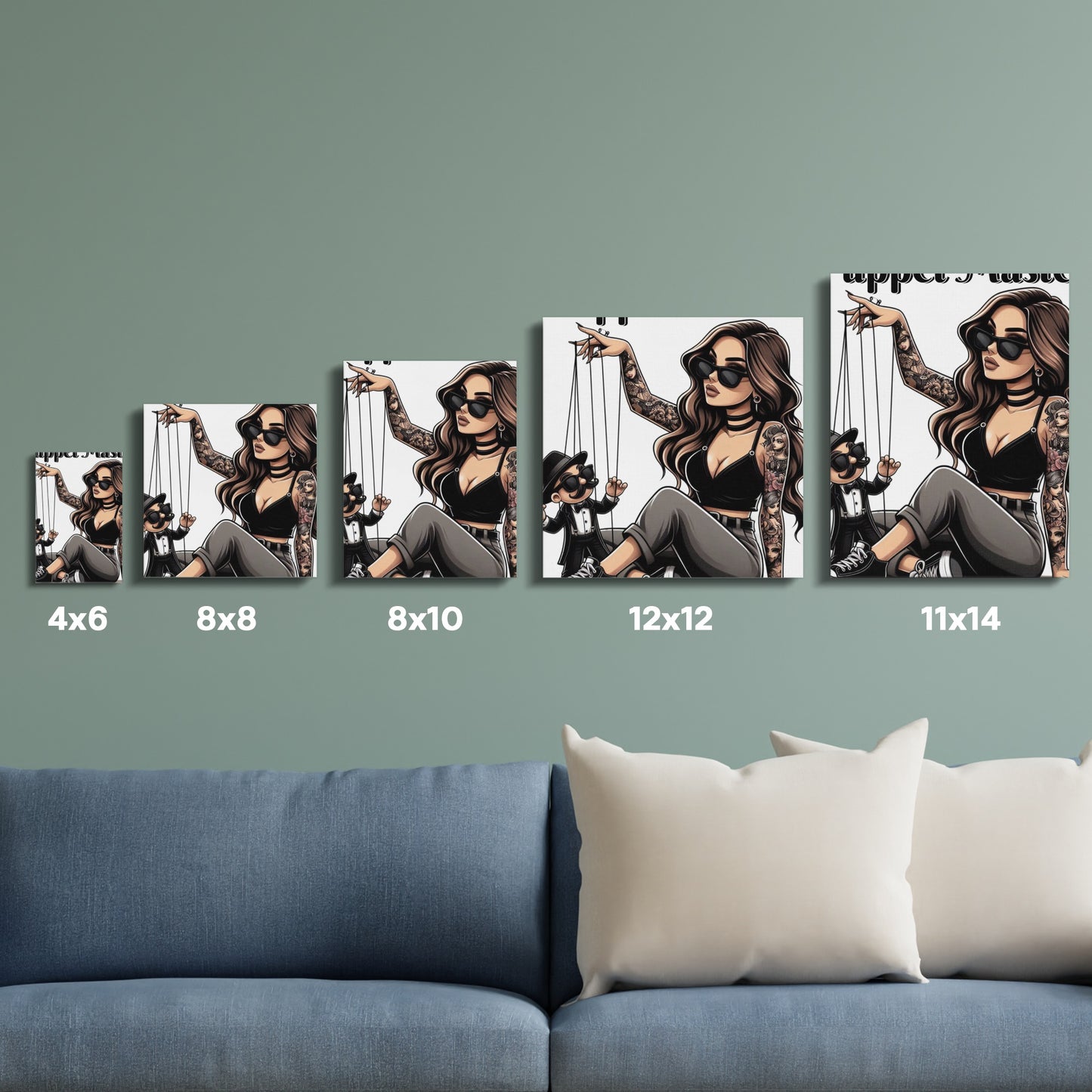 Tattooed Woman Wall Art, Stylish Modern Decor, Various Sizes Available, Trendy Living Room Piece