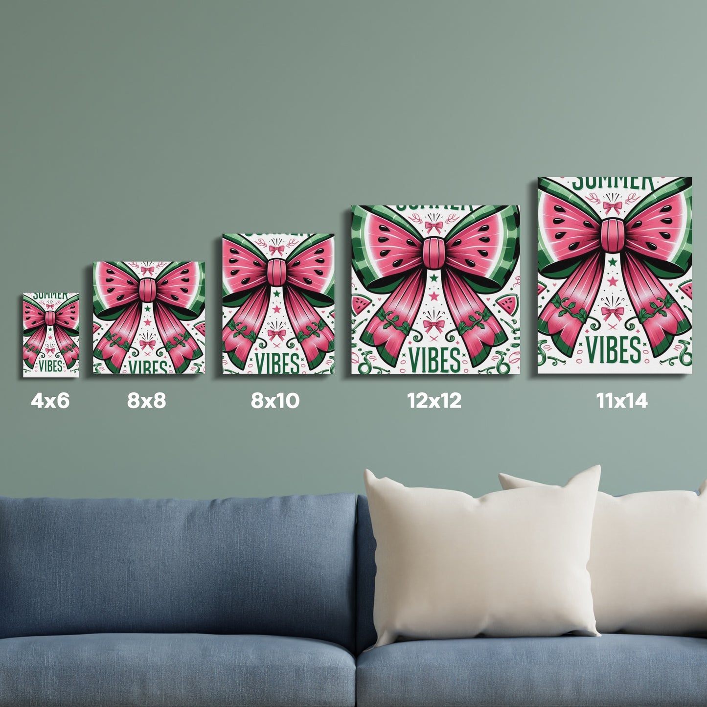 Butterfly Wall Art Prints, Positive Vibes Quote, Pink Bow Decor, Various Sizes Set