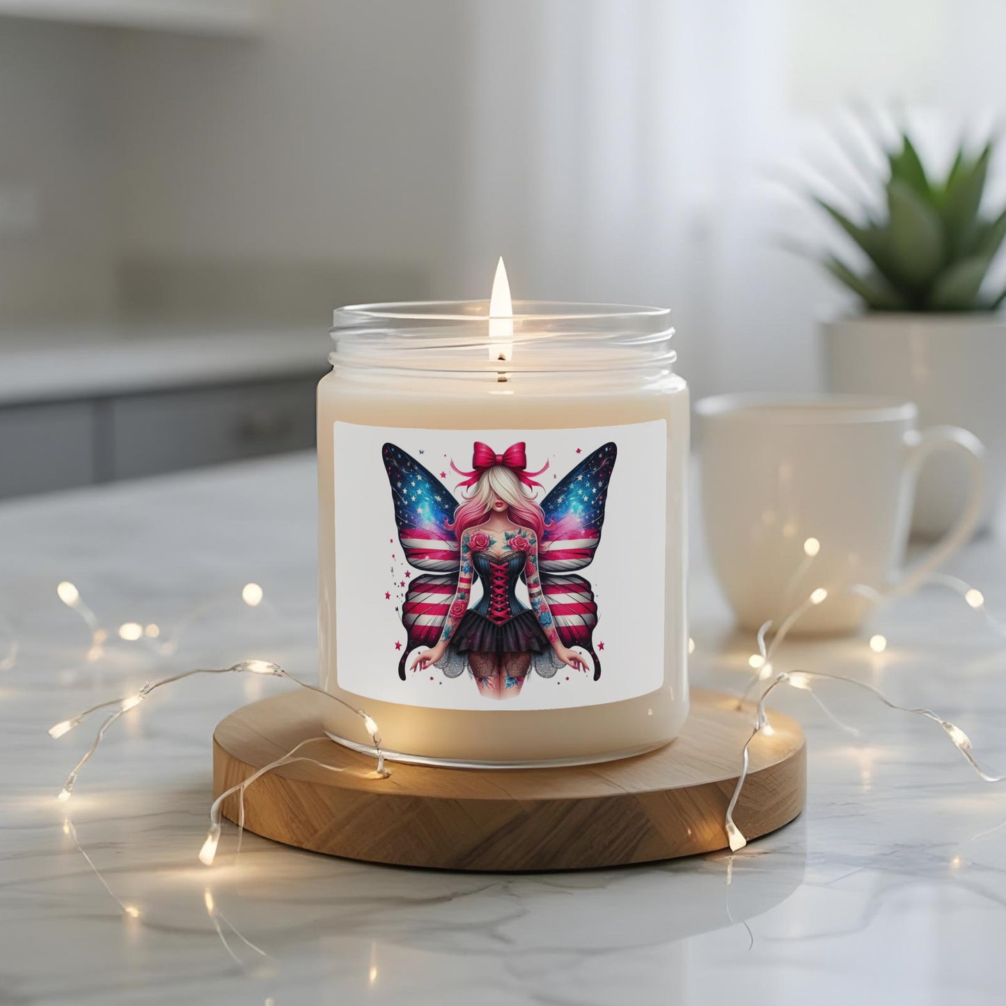 Fairy Butterfly Wings Decorative Scented Candle, Home Decor, Aesthetic Room Lighting, Gift Idea
