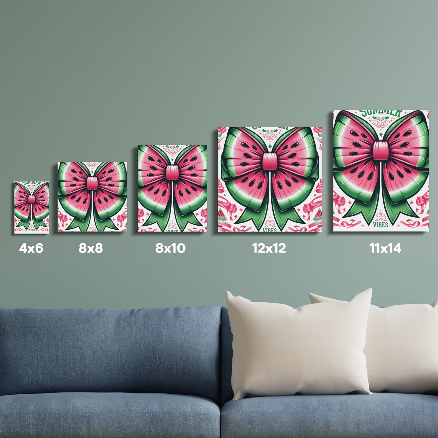 Watermelon Butterfly Wall Art, Summer Vibes Print Set, Multiple Sizes, Home Decor