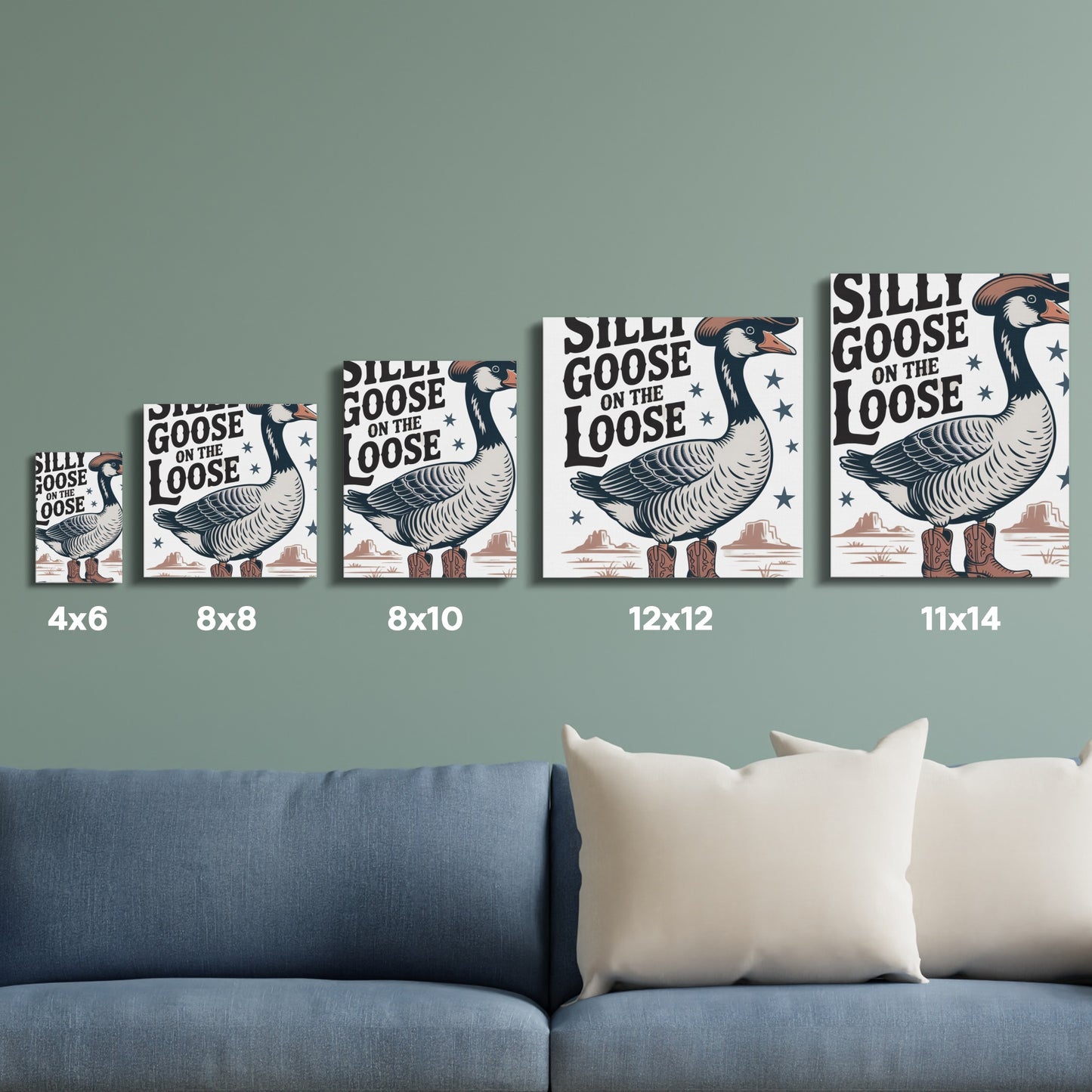 Silly Goose On The Loose Poster, Playful Nursery Decor, Animal Wall Art in Various Sizes