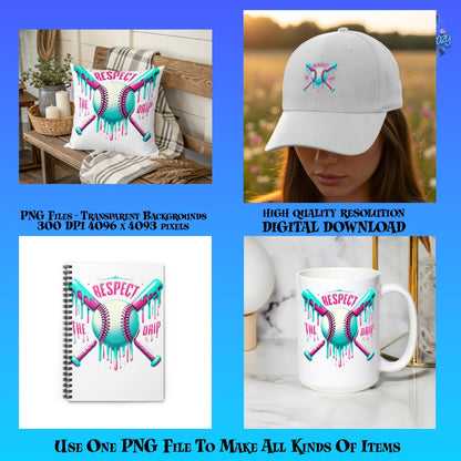 Respect the Drip Baseball Cap, Custom Printed Hat, High Quality, Digital Resolution, Trendy Design, Unisex Cap