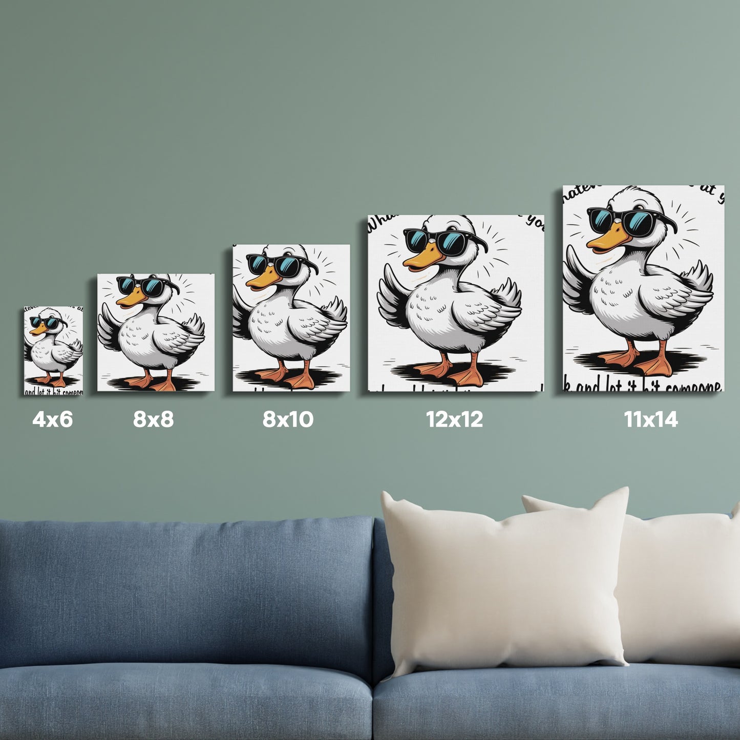 Fun Duck Wall Art Prints, Cartoon Animal Posters, Home Decor, Kids Room, Variety of Sizes