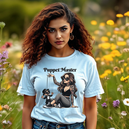 Puppet Master Graphic T-Shirt, Cool Woman Design, Casual Streetwear, Unique Art Tee, Cotton Fabric, Stylish Summer Top