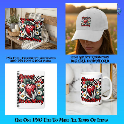 Sweet Strawberry Pattern Pillow, Hat, and Mug Set, High Quality Digital Print, Versatile Home Decor and Apparel