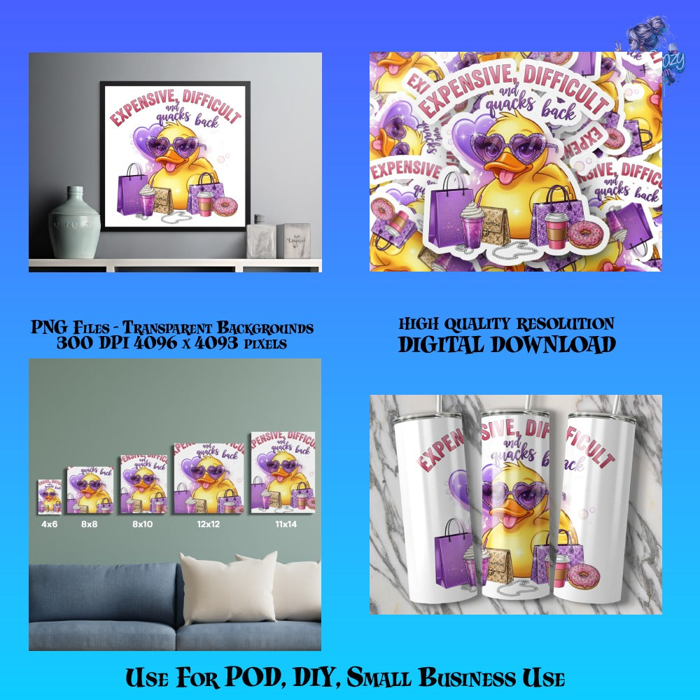 Expensive Difficult Graphics Bundle, Transparent PNG, High Resolution Digital Download for DIY, POD, Small Business Use