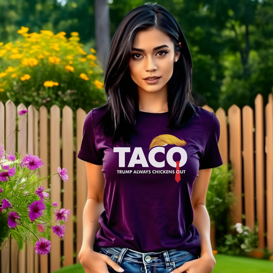 Trendy Taco Trump Always Chickens Out Graphic T-shirt