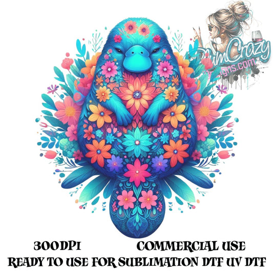 Colorful Mandala Duck Art Print, Digital Download, Sublimation Graphics, Floral Animal Design, Commercial Use, 300DPI UV DTF