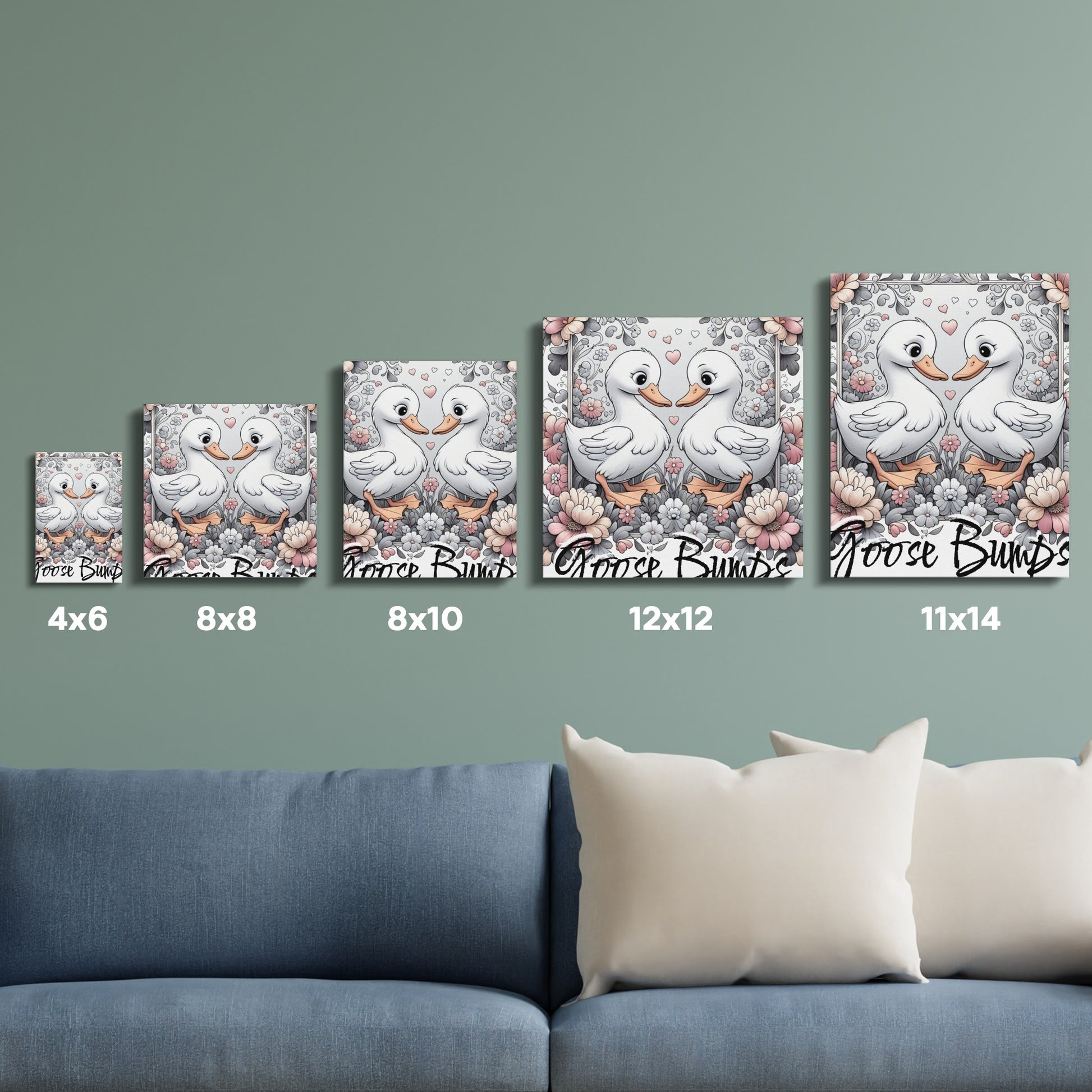 Love Birds Wall Art Print Set, Romantic Home Decor, Floral Bird Illustration, Multiple Sizes Available