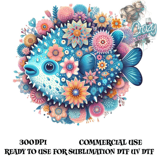 Colorful Abstract Fish Art Print, High Resolution 300DPI, UV DTF Sublimation, Commercial Use, Unique Ocean Decor