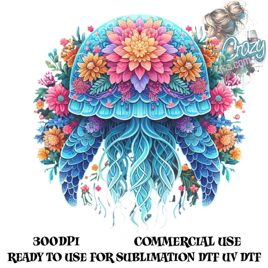 Colorful Floral Elephant Digital Download, Sublimation Graphics, Commercial Use, DIY Crafts, Printable Art, UV DTF, 300DPI High Resolution