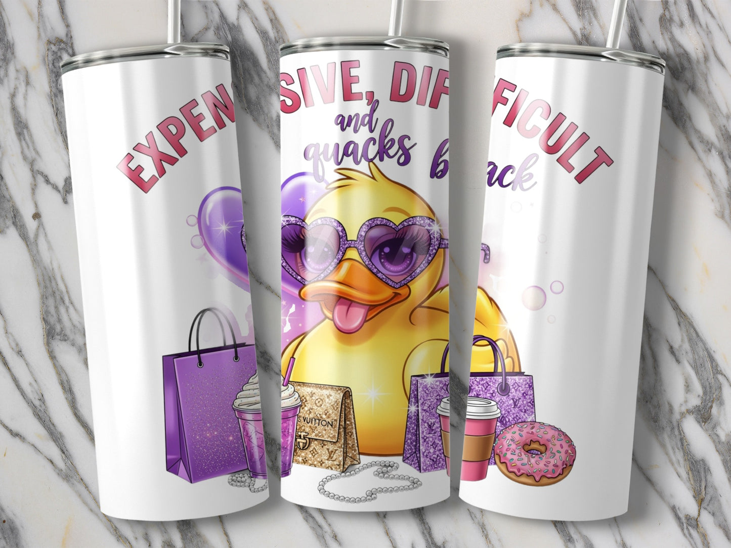 Quirky Duck Tumbler, Funny Duck Gifts, Expensive Difficult And Quacks Back Cup