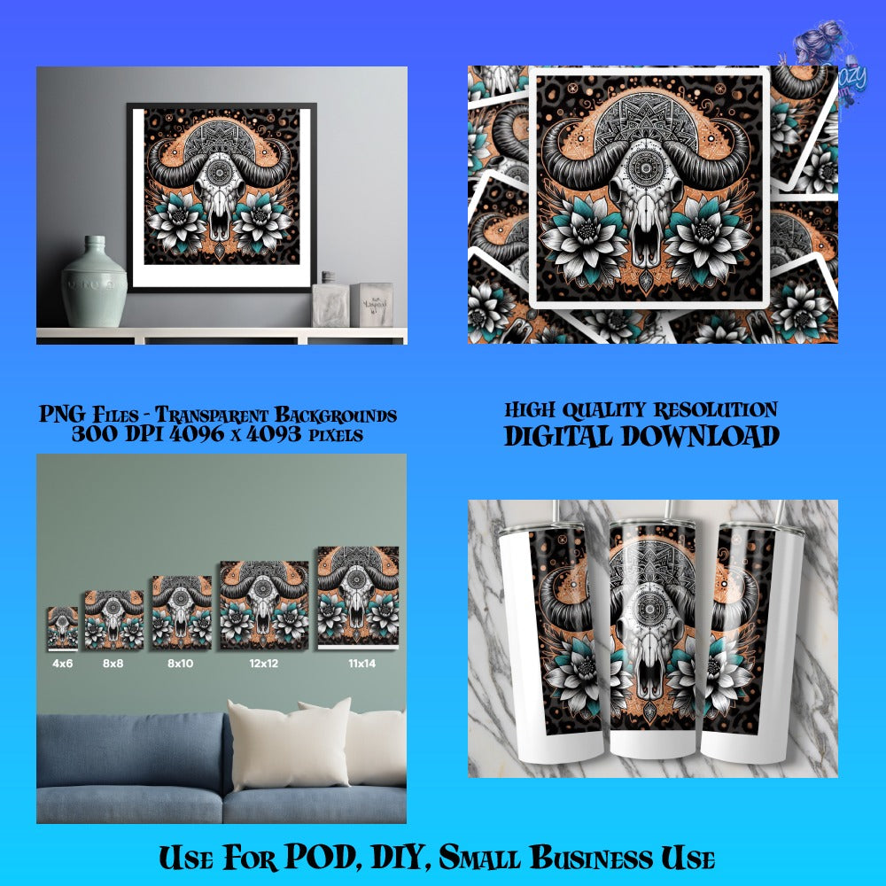 Mandala Elephant Wall Art, Digital Download, High Quality PNG, DIY Home Decor, Printable Artwork for Small Business Use
