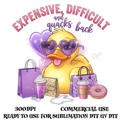 Cute Duck with Sunglasses Clipart, Quirky Digital Download, Pink Accessories, Fun Animal Illustration, Commercial Use, 300dpi Sublimation
