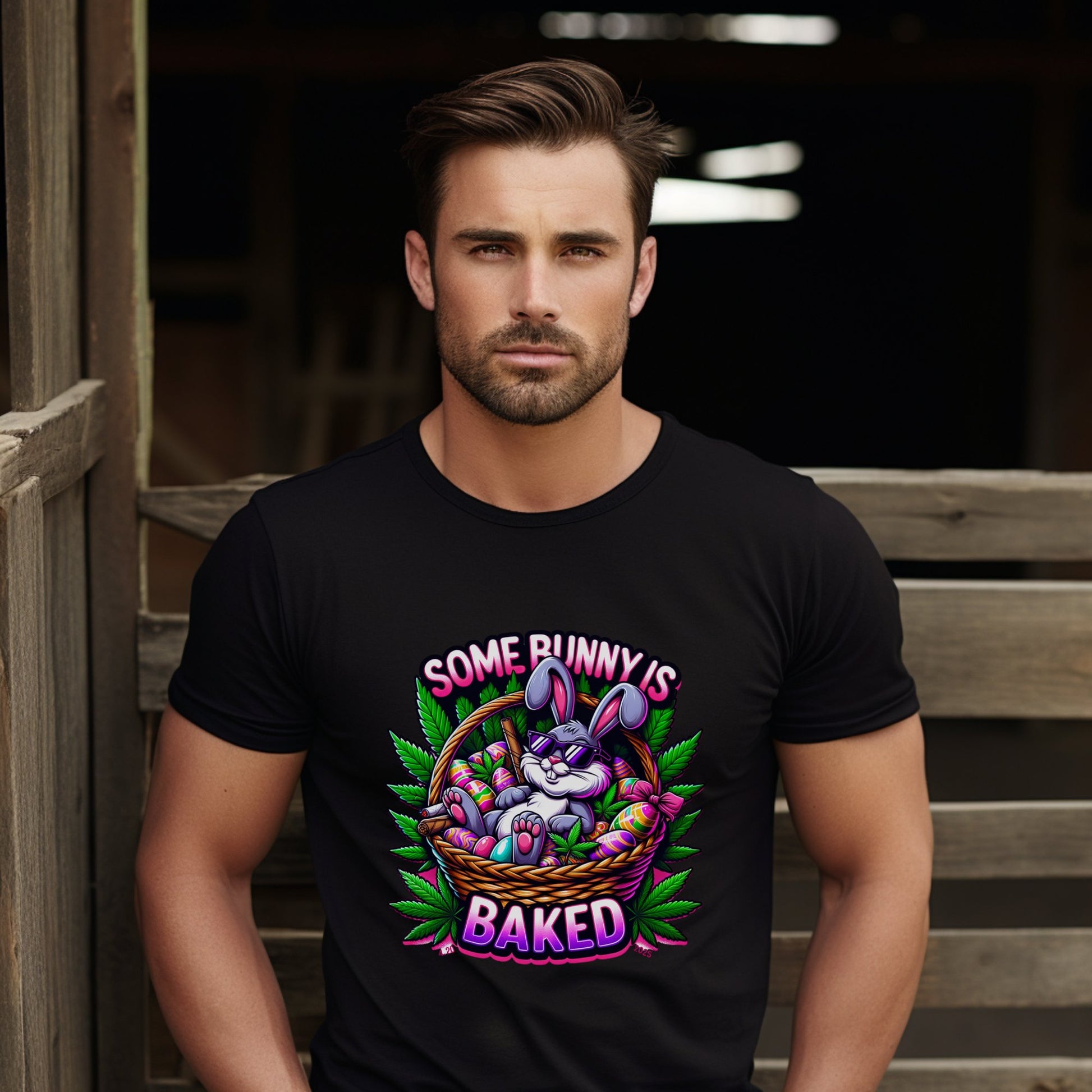 Colorful Some Bunny Is Baked Graphic T-Shirt product