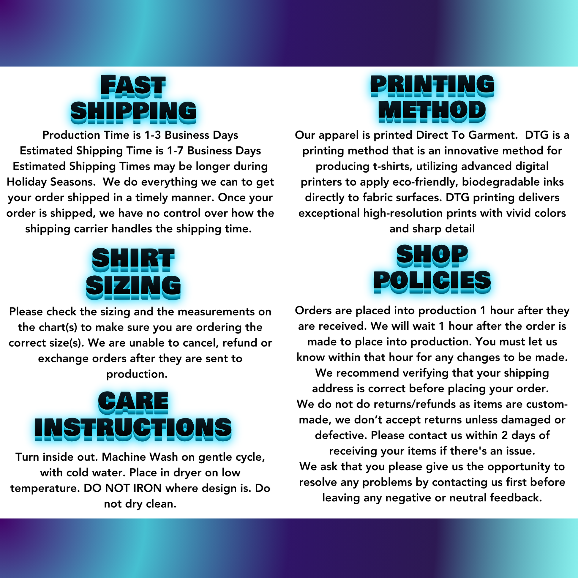 Fast Shipping and High-Quality Printing Details product type