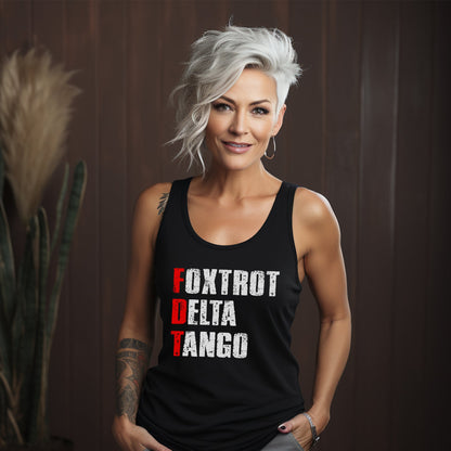 Foxtrot Delta Tango graphic tank top product type