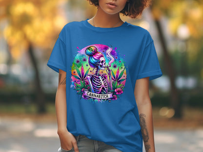 Colorful Cannabis Skeleton Graphic Tee product type