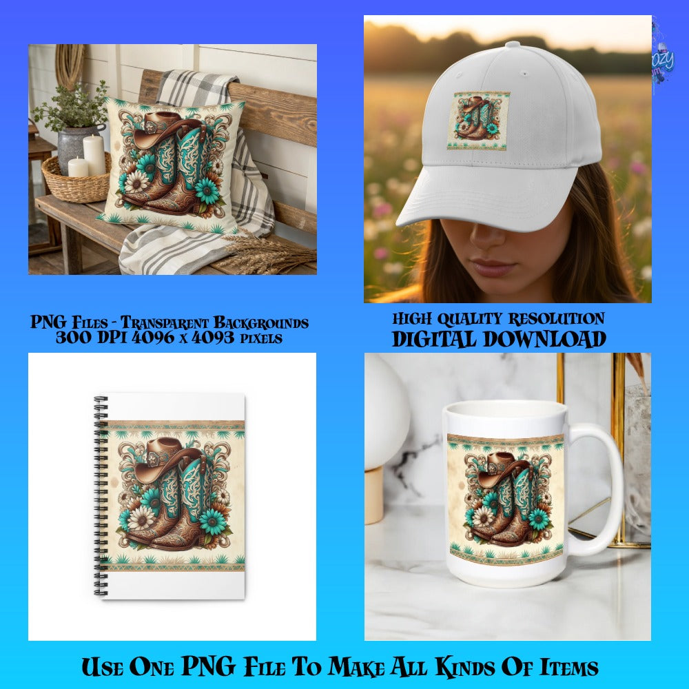 Bohemian Pillow, Cap, Notebook, Coffee Mug Set with Decorative Animal Design
