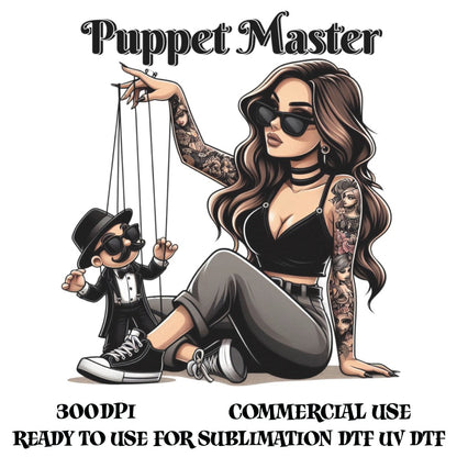 Puppet Master Graphic Design for T-Shirts, Digital Download, Sublimation, UV DTF, Commercial Use, 300DPI, Tattoo Style Illustration