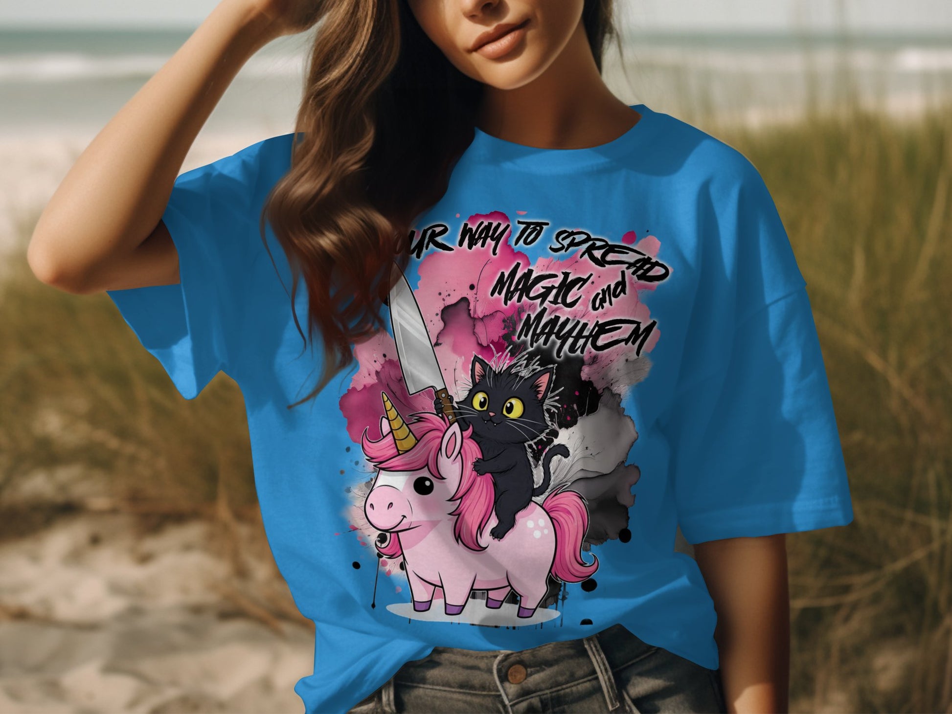 Spread Magic and Mayhem Unicorn and Cat Graphic product type