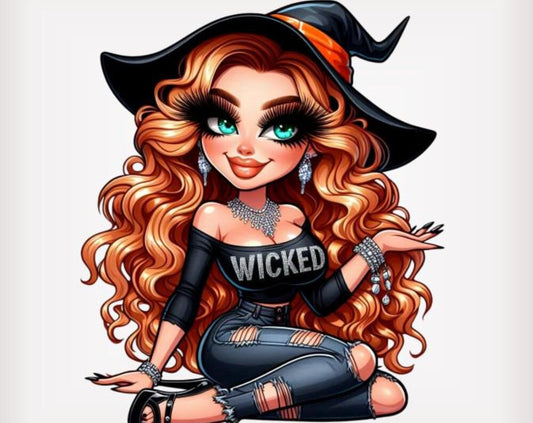 Cute Witch Illustration, Witch Digital Art