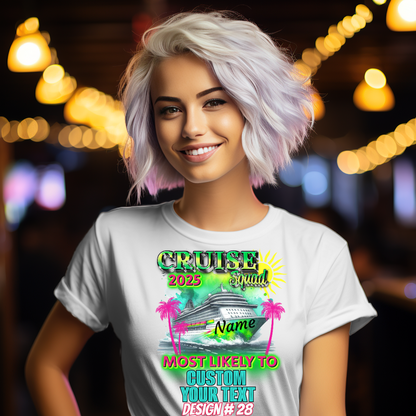 Custom Cruise Shirts 2025, Most Likely to Matching Group, Funny Cruise Squad Vacation Shirt, Personalized Cruise Squad 2025