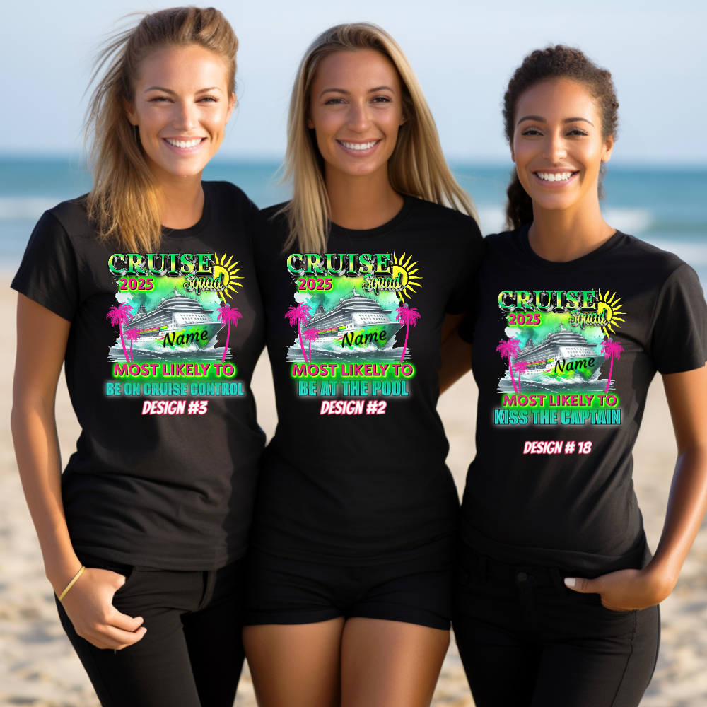 Custom Cruise Shirts 2025, Most Likely to Matching Group, Funny Cruise Squad Vacation Shirt, Personalized Cruise Squad 2025