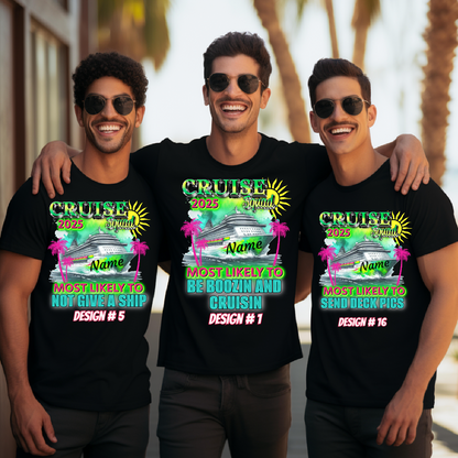 Custom Cruise Shirts 2025, Most Likely to Matching Group, Funny Cruise Squad Vacation Shirt, Personalized Cruise Squad 2025